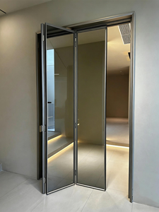<span class=keywords><strong>Porte</strong></span> coulissante en verre pour patio intérieur, design à cadre étroit en aluminium, <span class=keywords><strong>pliante</strong></span> <span class=keywords><strong>sans</strong></span> <span class=keywords><strong>rail</strong></span> inférieur - Product Image 1