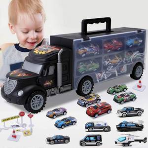 Juguete de Camión de Transporte de Aleación con Contenedor Grande, Música, Bomberos e Ingeniería, Set de Juguetes para Niños, Regalos - Product Image 1