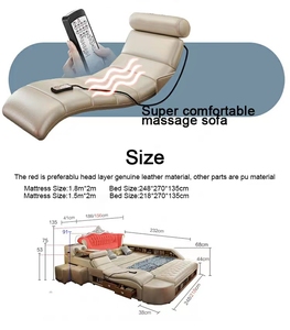 Cama Inteligente Multifuncional Europea, Muebles de Dormitorio Modernos, Cama Doble Inteligente GRW-ZNC841, Cama Tatami GRW-ZNC841 - Product Image 6