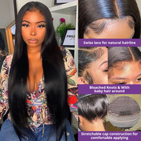 Perruques Full Lace Wig cheveux naturels, perruques full Lace Wig Transparent HD, longues, 30 pouces, suisse, colle pour perruque Full Lace Wig, lot, vente en gros