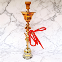 Chicha en métal sculpté avec embout en bois, ensemble de chicha haut de gamme, chicha élégante, chicha