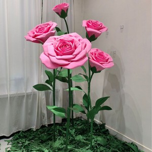 X916 decorazione per eventi nuziali <span class=keywords><strong>di</strong></span> lusso espositore floreale fiori giganti artificiali Organza EVA <span class=keywords><strong>carta</strong></span> <span class=keywords><strong>papavero</strong></span> grande rosa peonia fiore Set - Product Image 4