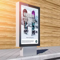 Panneaux lumineux publicitaires extérieurs, caissons lumineux solaires rectangulaires double face à suspendre, cadre en alliage d'aluminium, haute qualité, vente chaude