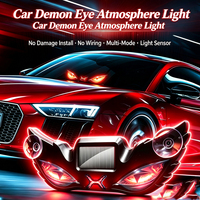 Lampe de signalisation LED triangulaire sans fil solaire pour vitre arrière de voiture, motif œil de démon, très vendue pour le commerce transfrontalier
