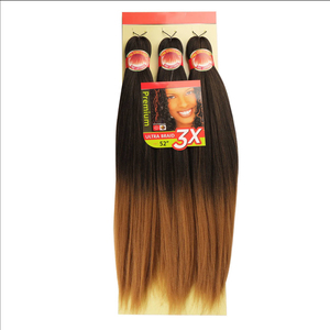 Expédition Rapide Vente en Gros 3X 52 Pouces 300g Cheveux Synthétiques Pré-étirés Yaki pour Tresses, Modélisation à l'Eau Chaude, Ombré, Extension de Cheveux au Crochet - Product Image 3