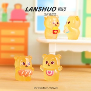 Mini <b>Cute</b> <b>Bear</b> Resin Ornament Animal Shape Desktop Car Decoration Wholesale Little <b>Bear</b> Pattern Plastic Resin Craft - Product Image 4