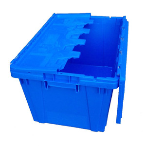 Boîte logistique empilable en plastique HL 600x400x320mm bleue, bac de manutention pour supermarché, usage alimentaire et industriel - Product Image 2