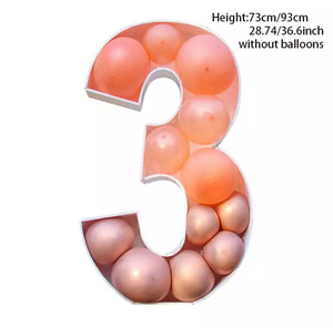 93cm grande 0-9 palloncino scatola di riempimento numero cornice Stand fai da te Baby Shower <span class=keywords><strong>1</strong></span> ° <span class=keywords><strong>compleanno</strong></span> mosaico KT bordo anniversario decorazione di nozze - Product Image 6