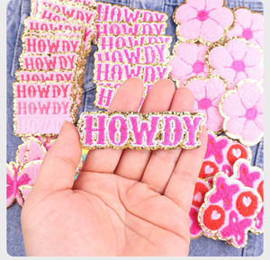 Chapeau de camionneur d'été mignon en gros patchs petite broderie thermocollante PVC paillettes lac jours palmiers sac robe ornement - Product Image 3