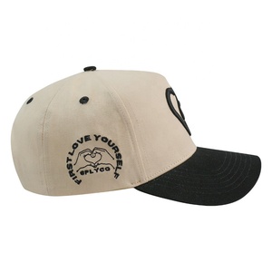 Gorra de béisbol de 5 paneles con visera curva, estructurada, con logotipo bordado en 3D, de dos tonos, para hombre y mujer, fabricada a medida. - Product Image 3