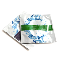Sachet personnalisé imprimé pour masques faciaux, pochette à trois soudures avec encoche de déchirement facile pour solutions d'emballage de marques de soins de la peau