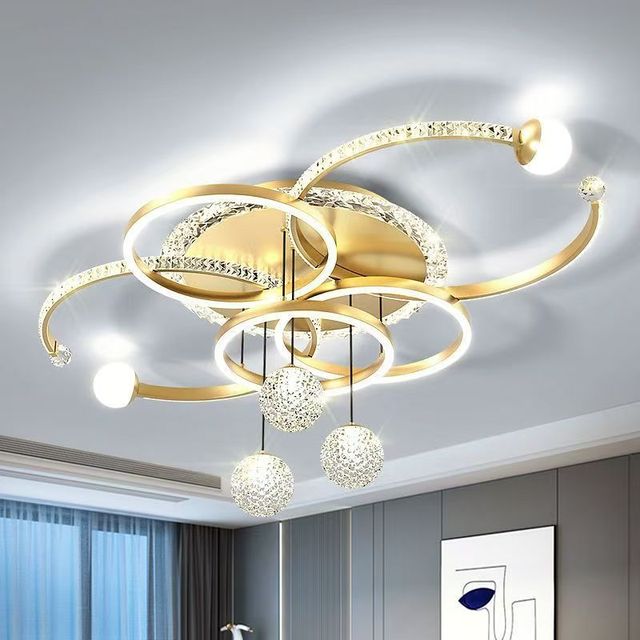 Ceiling Light 2025 150W Tri-color Combinaison De Luminaires Modernes Et Intelligents Avec Suspension Plafonnier Et Télécommande