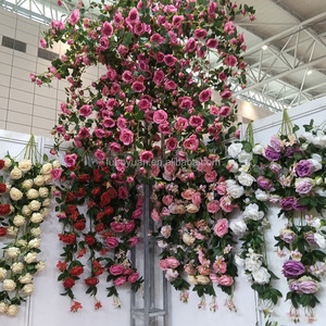 SA décoration de mariage <span class=keywords><strong>Faux</strong></span> Rose Floral vigne blanc rose <span class=keywords><strong>plafond</strong></span> suspendu fausse soie artificielle Table fleur guirlande pour <span class=keywords><strong>salon</strong></span> mur - Product Image 5