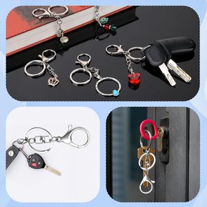 Sets Lobster Claw Clasps <b>Hook</b> With Swivel Clip Flat Split Keychain Ring And Little Lobster Clasp Keychain Bulk Gold Silver Metal - Product Image 5