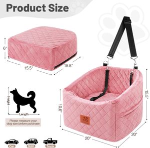 Hersteller China Small Medium Hund Autos itz Memory Foam Booster Erhöhte Haustier Autos itz Wasch bare abnehmbare Abdeckung Aufbewahrung tasche - Product Image 2