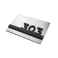 Plaque de numéro de maison décorative 3D en acrylique et métal de haute qualité, avec signalisation Braille ADA et éclairage néon pour hôtels, voitures et portes résidentielles