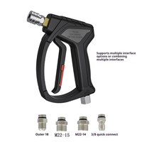 Pistolet de lavage haute pression 5000 PSI M22 avec raccord rapide 1/4 pouce, lance de lavage de voiture pivotante et adaptateur de tuyau – Kit pistolet de lavage haute pression