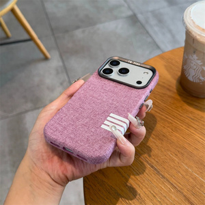 Funda Magnética de Lujo para Teléfono, en Tela de Lino, para <span class=keywords><strong>iPhone</strong></span> 17, 12, <span class=keywords><strong>13</strong></span> Pro Max, 17 Air, 14, 15, 16 Plus, con Marco Metálico para la Lente, a Prueba de Golpes - Product Image 4
