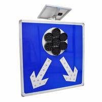 Panneau de signalisation routière à double flèche en aluminium, personnalisé par le fabricant, alimenté à l'énergie solaire, avec LED et film réfléchissant de niveau diamant, pour signalisation de voie.