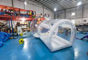 Özel boyutlu PVC yetişkin şişme balon çadır Rentable şeffaf kubbe kar küresi tasarım şişme şato şişme balon çadır - Product Image 4