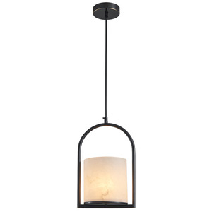 Lámpara colgante de mármol de estilo chino, iluminación LED E27 de un solo cabezal, iluminación rectangular para el hogar, para dormitorio, estudio, sala de té, diseño nórdico - Product Image 5