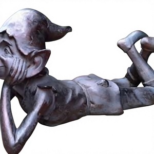 Statue de Pixie en bronze, sculptée à la main, finition bronze, pour décoration de jardin, figurine d'extérieur. - Product Image 1