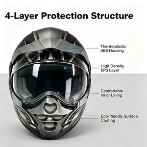 Casco de Motocross de Seguridad de Fibra de Carbono ABS, Casco Integral para Carreras Todoterreno, Visera Personalizada, Aprobado por DOT, para Todas las Estaciones - Product Image 6
