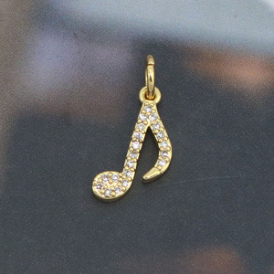อุปกรณ์เครื่องประดับขนาดเล็กของ CZ8961ขนาดเล็กขนาดเล็กขนาดเล็ก18K ทอง CZ โน้ตดนตรีและโน๊ตเพลง CZ จังหวะเสน่ห์ดนตรี - Product Image 3