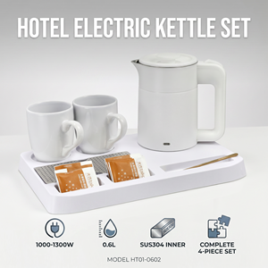 Hotel guest room fashion 600ml bollitore elettrico Set di vassoi di benvenuto forniture per elettrodomestici dell'hotel - Product Image 5
