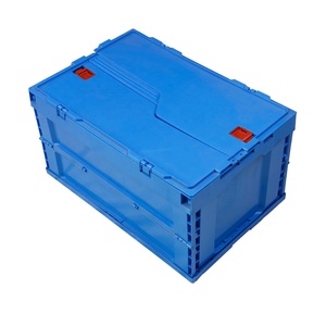 Folding Plastic Crate Home Office Factory Use 60X40X32CM
