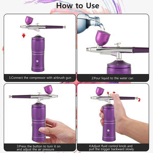 Instrument d'injection d'oxygène facial à haute pression Portable poche beauté pneumatique stylo de pulvérisation peinture Nail Art maquillage <span class=keywords><strong>aérographe</strong></span> - Product Image 5