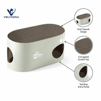 Griffoir ovale pour chat en forme de ballon de football, cachette en carton ondulé, mobilier interactif d'intérieur, vente en gros