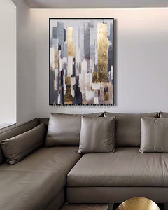Pittura astratta dipinto paesaggio colorato parete di casa decorazione Hotel <span class=keywords><strong>con</strong></span> cornice moderna di colore brillante astratto su tela - Product Image 4