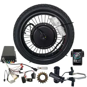 Kit de conversão elétrica para bicicleta, 72v 5000w, motor sem velocidades, bicicleta, 20 polegadas