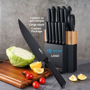 18pcs Professional Chef <b>Knife</b> Set Ultra Sharp Stainless Steel <b>Sharpener</b> Non-Stick Non-Slip Kitchen <b>Knives</b> for Home Restaurant - Product Image 1
