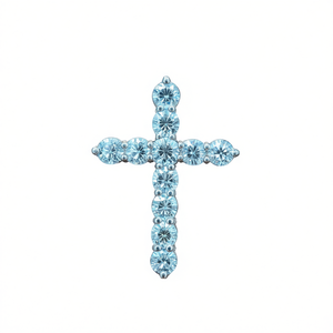 Shraman Diamond - Colgante de Cruz de Moissanita Chapado en Rodio de Oro Blanco de 10K, Joyería Fina Religiosa para Mujeres, Hombres y Niños - Product Image 1