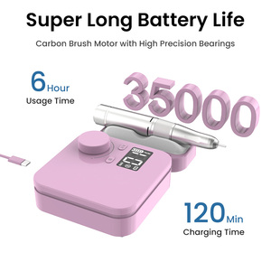 Professionele, duurzame, draagbare nagelboormachine met lage geluidssterkte, koolborstel, 35000 RPM, oplaadbaar, groothandel. - Product Image 3