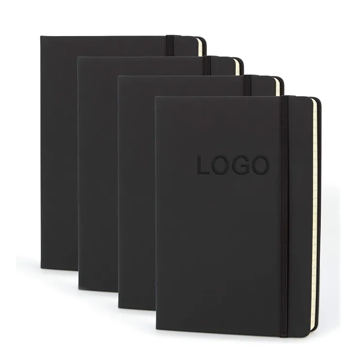 Black Custom Ruled Lined Journal Notebook A5 Hardcover PU Leather Journals Notebooks for Students