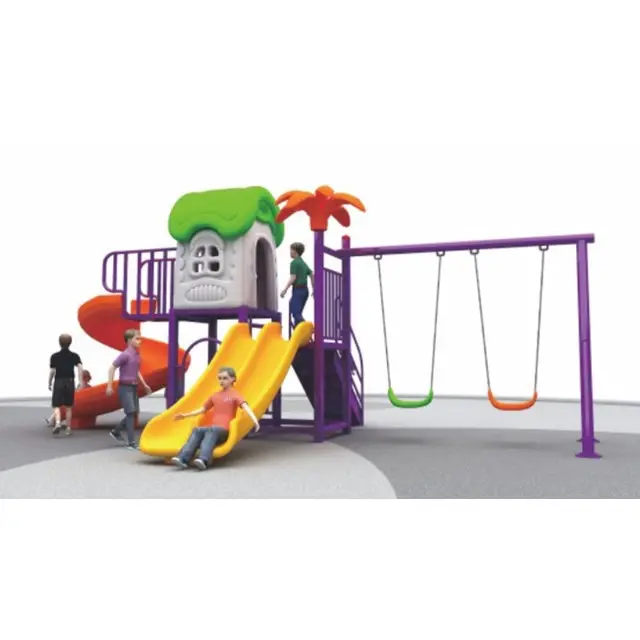 Cheap price swingset playground outdoor kids plastic slide outdoor playground equipment