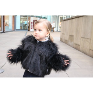 Pisello Baby cappotto in pelliccia sintetica nera per bambini - Product Image 3
