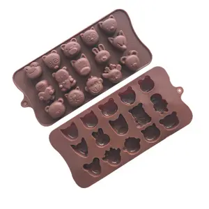 15 Creatief Gesneden Diy Cake Bakken Chocoladevorm Tool Cartoon Dier Mini Bakken Cake Siliconen Mallen