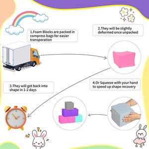 Bloques de Espuma para Niños Pequeños, Bloques de Construcción Suaves para Niños Pequeños, Bloques de Apilamiento Coloridos para Niños - 12 Piezas - Product Image 6