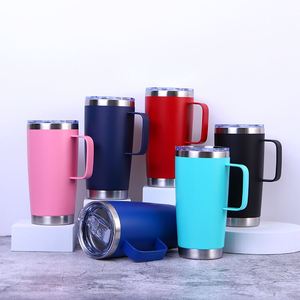 Custom 20oz Tumbler Stainless Steel Outdoor Mug With Handle and Straw Lid Insulated Water <b>Bottle</b> - Product Image 1