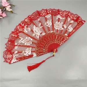 Éventail pliable en plastique à motif floral vintage en dentelle espagnole, peint à la main, en forme de cœur, idéal pour l'été, les anniversaires, les fêtes du thé, cadeau pour filles, musique - Product Image 6