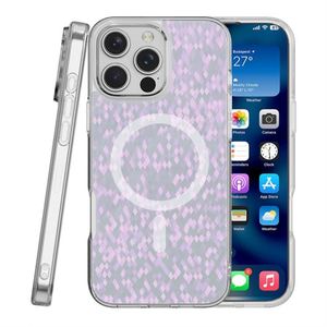 2025ใหม่สำหรับ iPhone 16 PRO MAX เคสโทรศัพท์มือถือใสมีที่ชาร์จแบบแม่เหล็กแวววาวไร้สายสีม่วง - Product Image 2