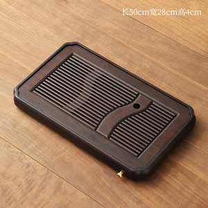 Household water <b>storage</b> tea tray with drainage, Chinese tea <b>table</b> drain tray, Kung Fu tea set, bamboo tea sea, rectangular - Product Image 5