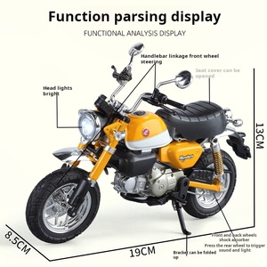 Modelo de Motocicleta Deportiva de Aleación Fundida a Presión a Escala 1/9 con Encendido, Acelerador Giratorio, Faro y Luz Trasera con Sonido - Product Image 5