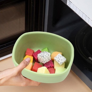 Boîte à lunch en silicone de qualité alimentaire pour la maison, lot de 2, récipient de stockage pour fruits, aliments et collations, boîte à lunch ovale en silicone anti-fuite - Product Image 4