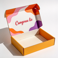 Boîte d'expédition en carton orange imprimée offset, production en 72h, anti-écrasement, vente en gros