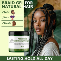 Gel coiffant matifiant et épaississant pour tous les types de cheveux, tenue extra forte, sans alcool, à base de plantes, 16 oz, marque privée
